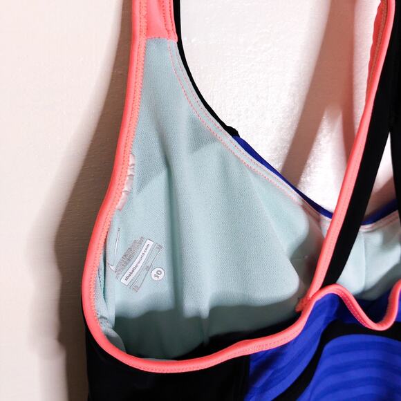 Nike Tankini Swim Top 10 Racerback Striped Athletic Swimsuit Womens Sportswear - Picture 5 of 7